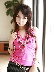 Erotic picture of Japanese teen Tomoe Hinatsu in mini skirt