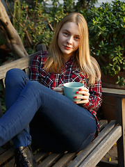 Erotic picture of Freda Motten But First Coffee