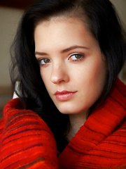 Erotic picture of Top model Anie Darling spreads her sexy legs baring her sweet pussy.