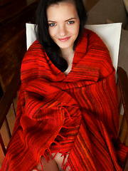 Erotic picture of Top model Anie Darling spreads her sexy legs baring her sweet pussy.