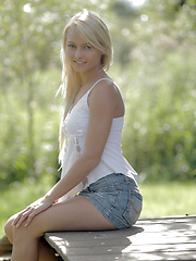 Erotic picture of Miss Perfect strips and cums while you watch