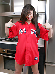 Erotic picture of Amazing teen star Autumn Riley is a sexiest fan of Red Sox