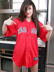 Erotic picture of Amazing teen star Autumn Riley is a sexiest fan of Red Sox