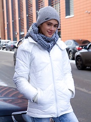 Erotic picture of Penelope is a charming yet alluring babe, her slender and gorgeous body garbed in sheer white lingerie, with her adorable innocent looks, gorgeous, puffy boobs, and sexy legs.