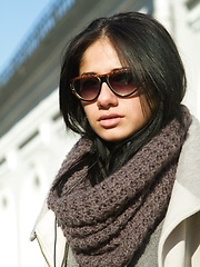 Erotic picture of Raven-haired new model with amateur looks and natural beauty.