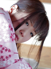 As Uri Lifts Up Her Japanese Yukata Her Silky White Panties And Wide