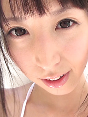 Erotic picture of At CKE18, we love anything white that covers a Japanese girl's ass. White jeans, white booty shorts, thongs, cotton panties! You name it, we drool over it!