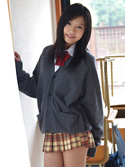 Erotic picture of Rina Toiro Asian has big cans and firm ass in white lingerie