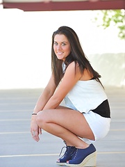 Erotic picture of Harper baring it all outside