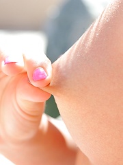 Erotic picture of Jayde in and out of her bikini