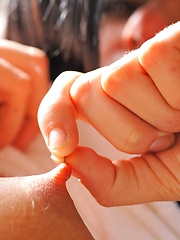 Erotic picture of Marletta camel toe and tit flashing