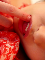 Erotic picture of Ayame was trying to be a decent Japanese girl, but her body was worked up to a simmer. I pulled out the thermometer and she slid it into her tight pussy lips.