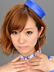 Erotic picture of Hot Ichika Nishimura smiles posing on the cam in sexy uniform