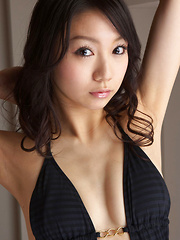 Erotic picture of Tomoyo Hoshino Asian in sexy lingerie and fishnets is irrestible