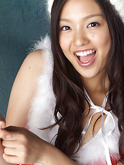 Erotic picture of Shizuka Asian honey is Santa girl with hot body and many presents