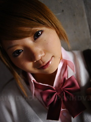 Erotic picture of Sexy teen Rui Hazuki poses in short skirt out