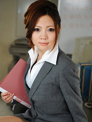 Erotic picture of Playful Iroha Kawashima teases in her office