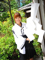 Erotic picture of Nice Yuuno Hoshi teases and poses for camera