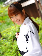 Erotic picture of Nice Yuuno Hoshi teases and poses for camera