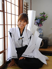 Erotic picture of Nice Yuuno Hoshi teases and poses for camera
