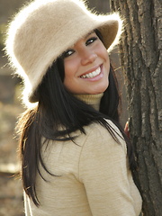 Erotic picture of Destiny Moody ventures into the woodlands for a chilly yet thrilling display of naked beauty
