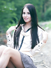 Erotic picture of Those sexy curves only bring joy to the world as she shows every bit of them off to you, alongside her teen pussy.