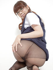 Erotic picture of Hot darling Amu Umino shows her stockings