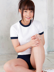 Erotic picture of Mana Asian doll in sports outfit is naughty and shows hot behind